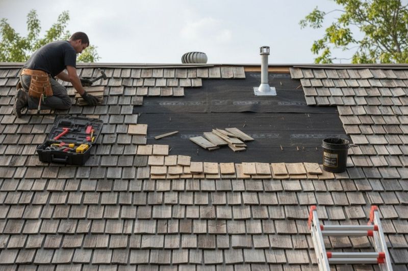 Wood Shake Roof Replacement detail